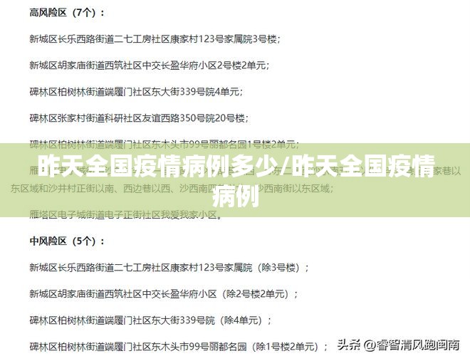 昨天全国疫情病例多少/昨天全国疫情病例