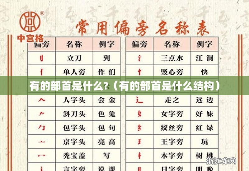 有的部首是什么?（有的部首是什么结构）