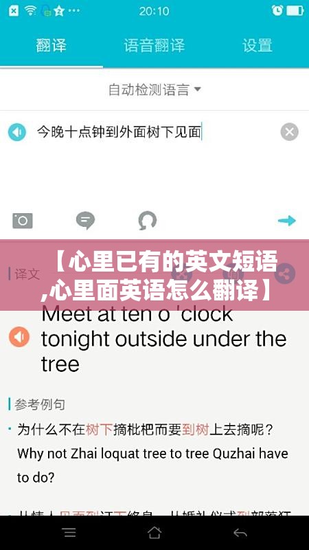 【心里已有的英文短语,心里面英语怎么翻译】