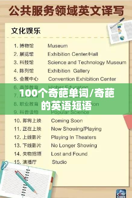 100个奇葩单词/奇葩的英语短语