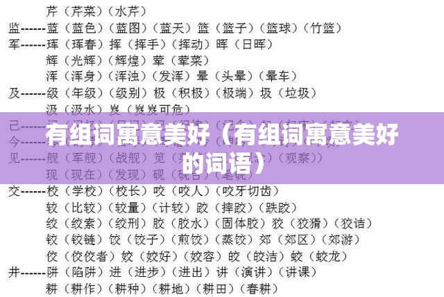 有组词寓意美好（有组词寓意美好的词语）