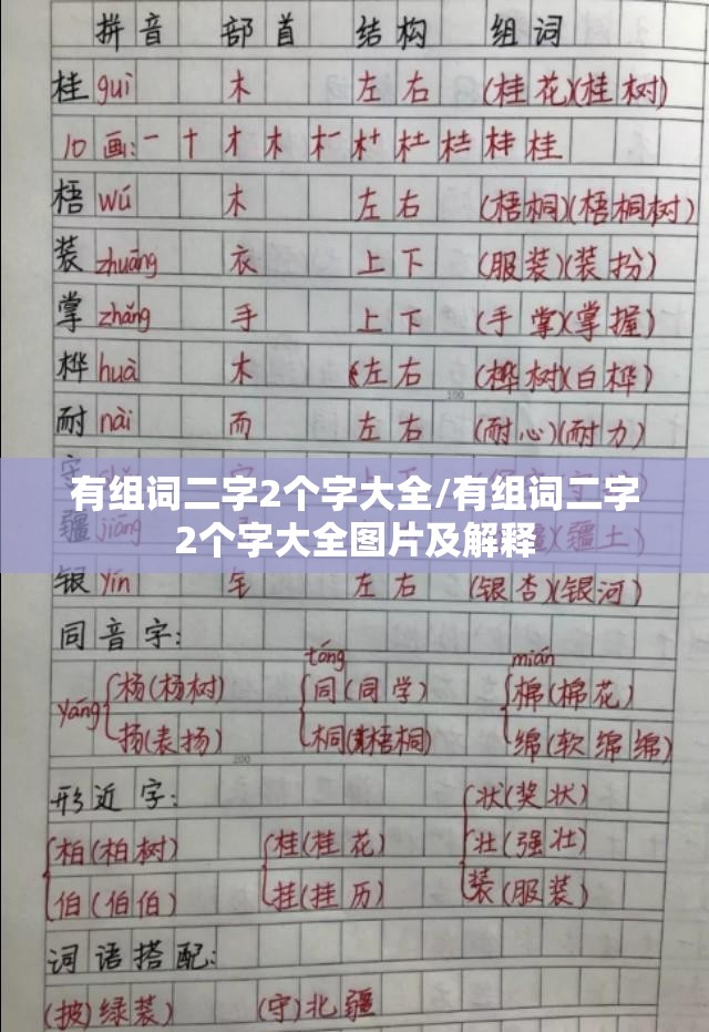 有组词二字2个字大全/有组词二字2个字大全图片及解释