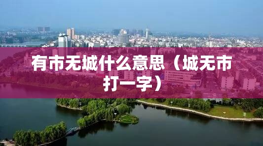 有市无城什么意思（城无市打一字）