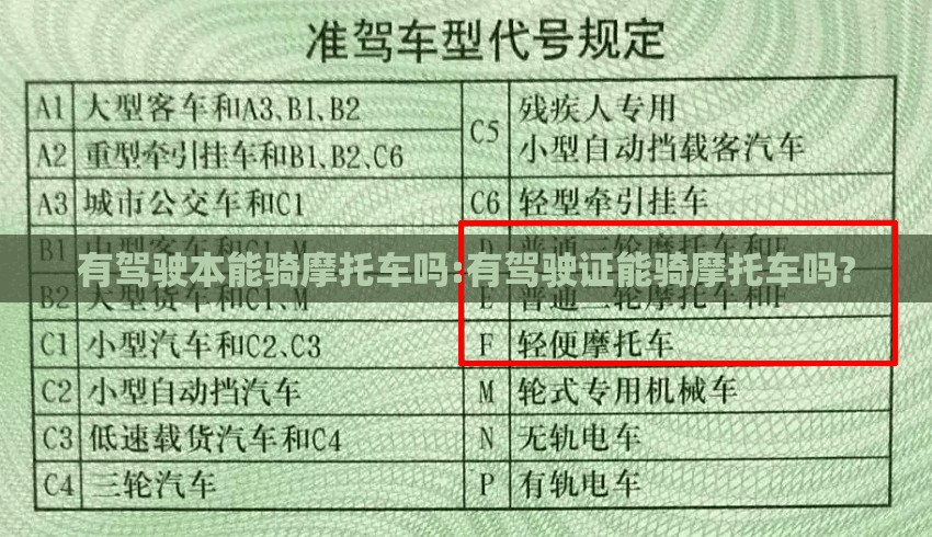 有驾驶本能骑摩托车吗:有驾驶证能骑摩托车吗?