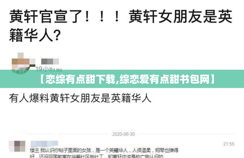 【恋综有点甜下载,综恋爱有点甜书包网】