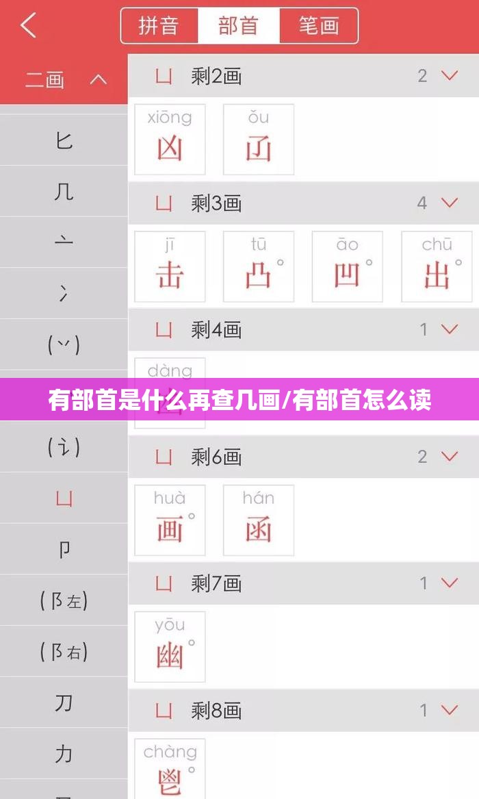 有部首是什么再查几画/有部首怎么读