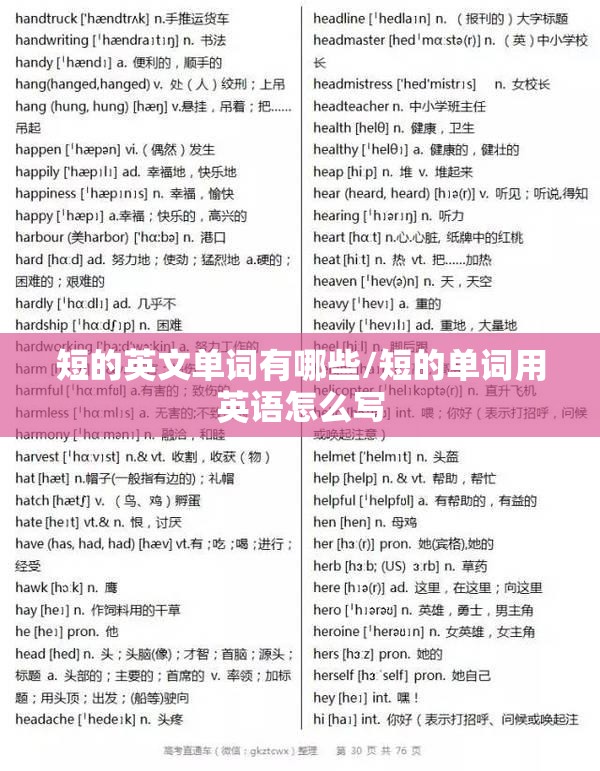 短的英文单词有哪些/短的单词用英语怎么写