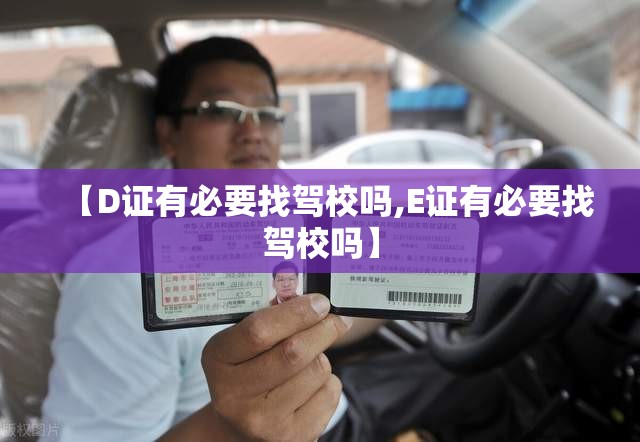 【D证有必要找驾校吗,E证有必要找驾校吗】
