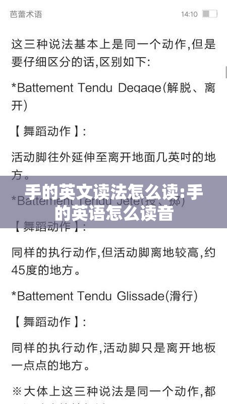 手的英文读法怎么读:手的英语怎么读音