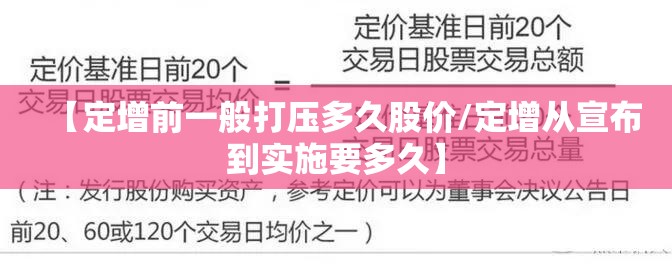 【定增前一般打压多久股价/定增从宣布到实施要多久】