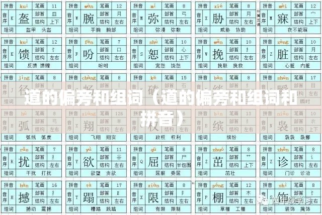 道的偏旁和组词（道的偏旁和组词和拼音）