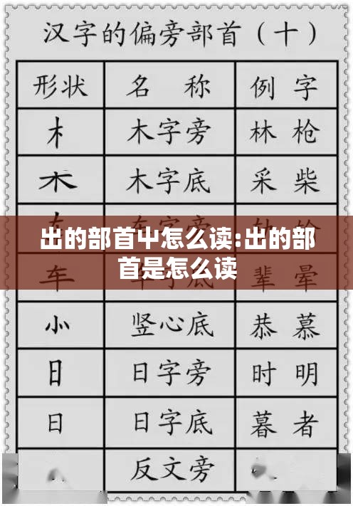 出的部首屮怎么读:出的部首是怎么读