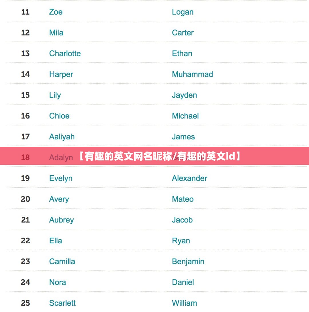 【有趣的英文网名昵称/有趣的英文id】