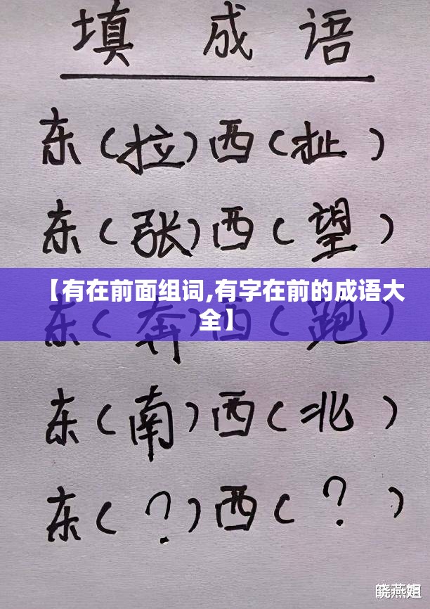 【有在前面组词,有字在前的成语大全】