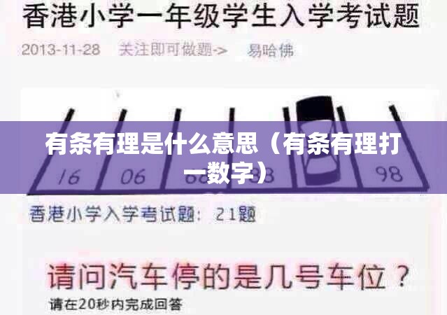 有条有理是什么意思（有条有理打一数字）