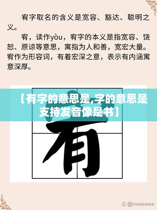 【有字的意思是,字的意思是支持发音像是书】