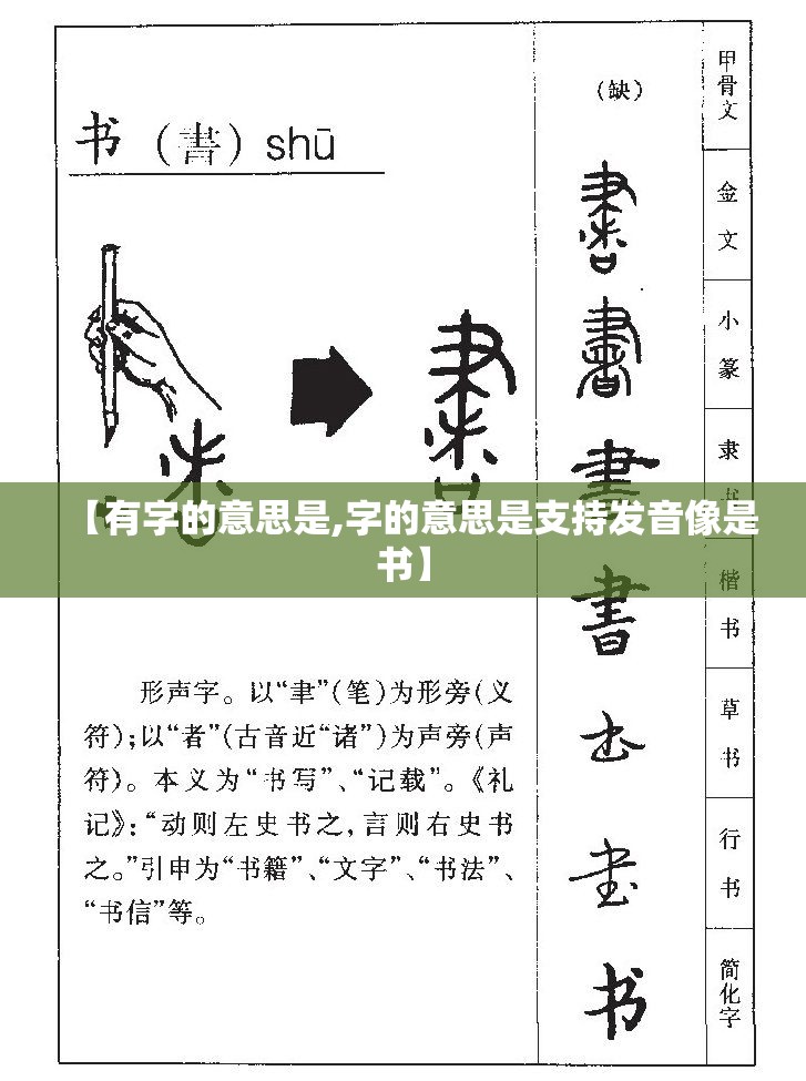 【有字的意思是,字的意思是支持发音像是书】