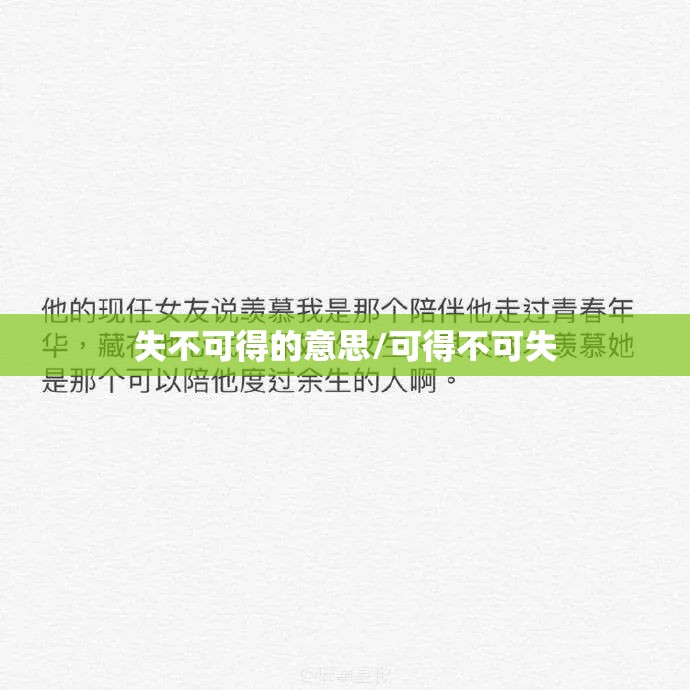 失不可得的意思/可得不可失
