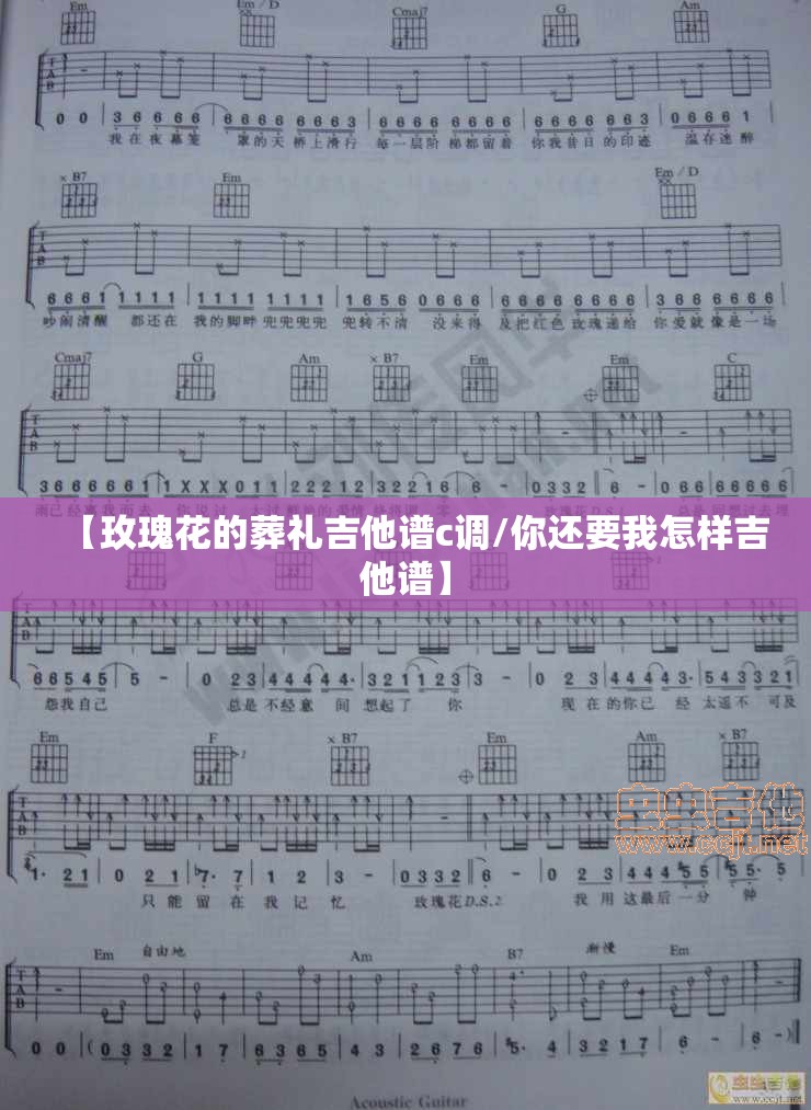 【玫瑰花的葬礼吉他谱c调/你还要我怎样吉他谱】