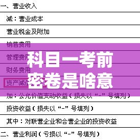 科目一考前密卷是啥意思啊/科目一考前密卷是啥意思