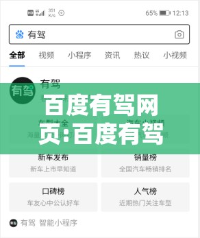 百度有驾网页:百度有驾网页版