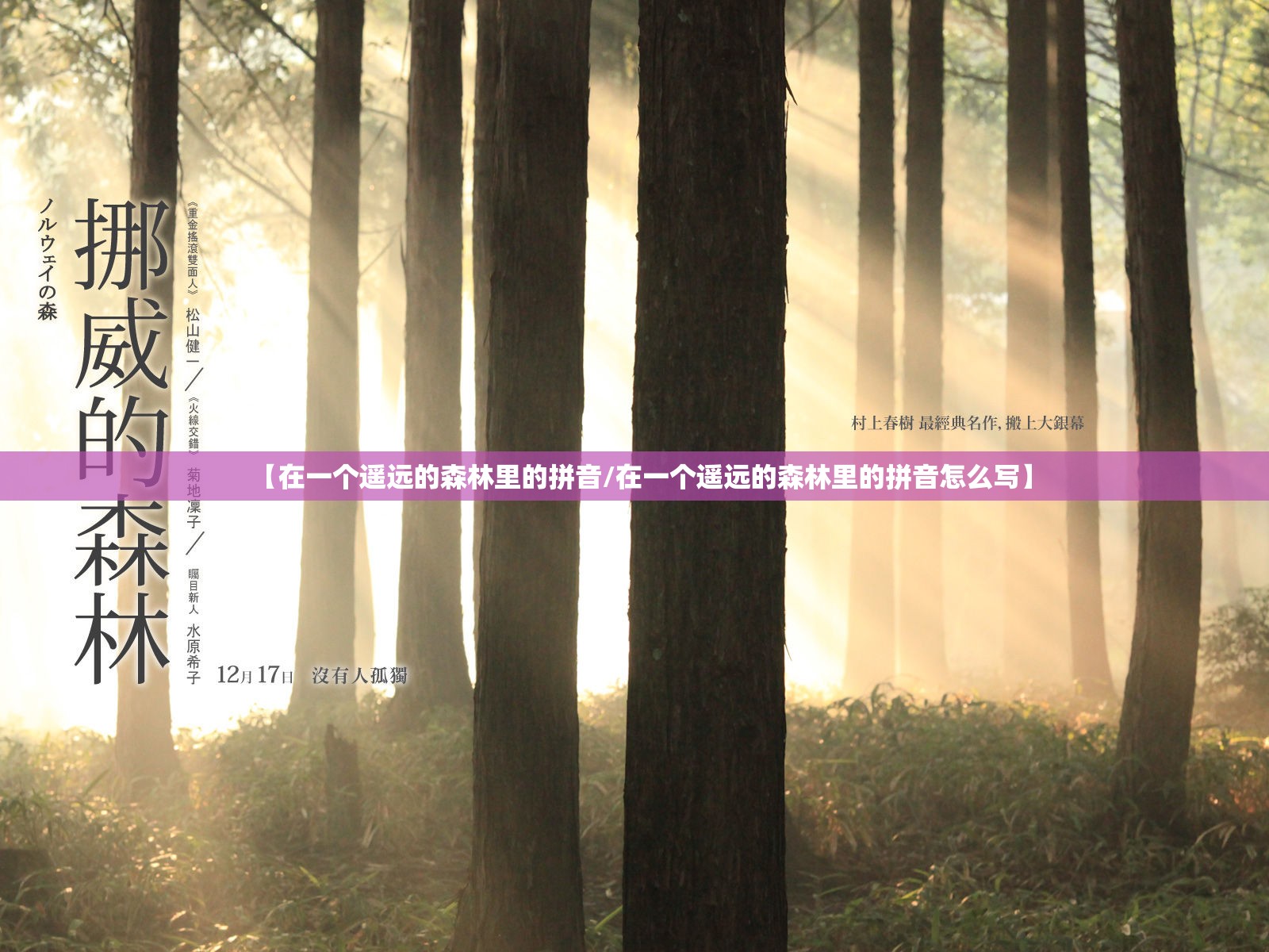 【在一个遥远的森林里的拼音/在一个遥远的森林里的拼音怎么写】