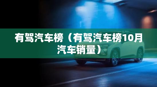 有驾汽车榜（有驾汽车榜10月汽车销量）