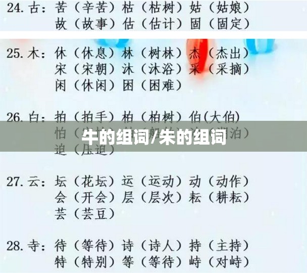 牛的组词/朱的组词