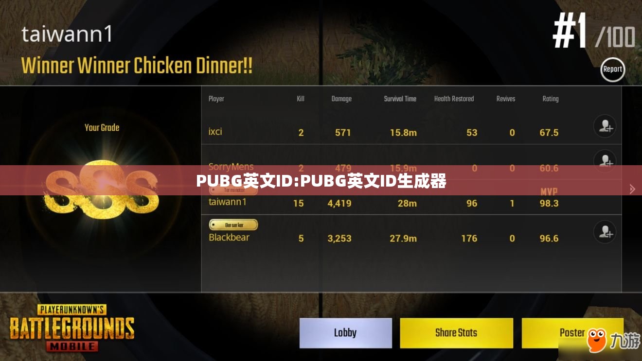 PUBG英文ID:PUBG英文ID生成器