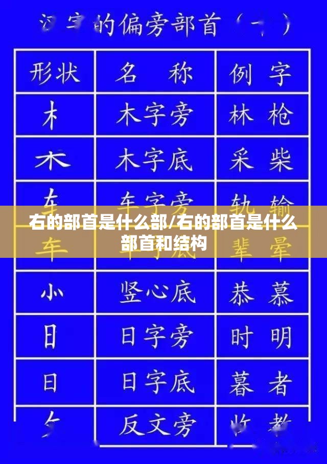 右的部首是什么部/右的部首是什么部首和结构