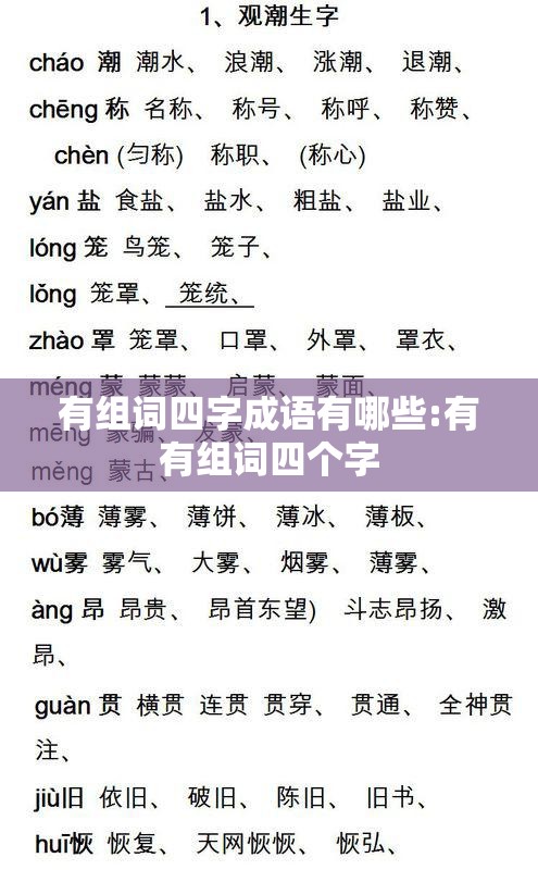 有组词四字成语有哪些:有有组词四个字