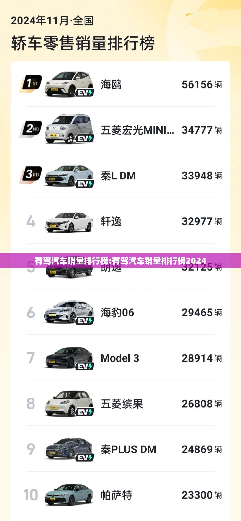 有驾汽车销量排行榜:有驾汽车销量排行榜2024