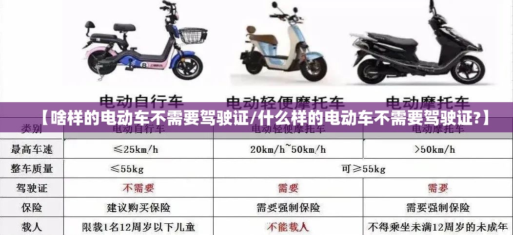 【啥样的电动车不需要驾驶证/什么样的电动车不需要驾驶证?】