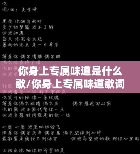 你身上专属味道是什么歌/你身上专属味道歌词